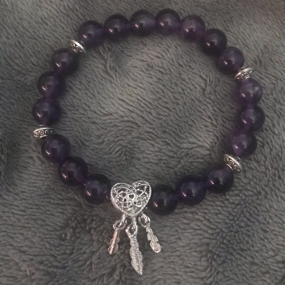 Amethyst Heart Dream Catcher bracelet